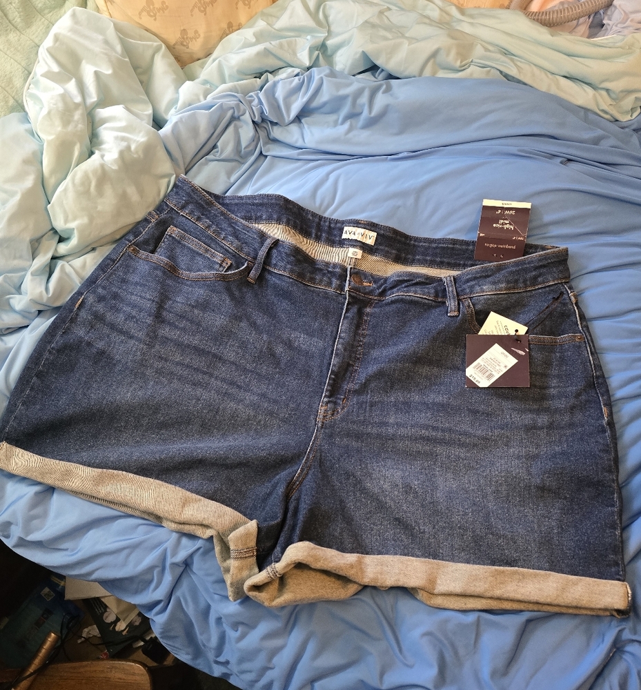 Ava And VivDenim Blue Women Shorts Sz20w 22w  24w 26w Nwt